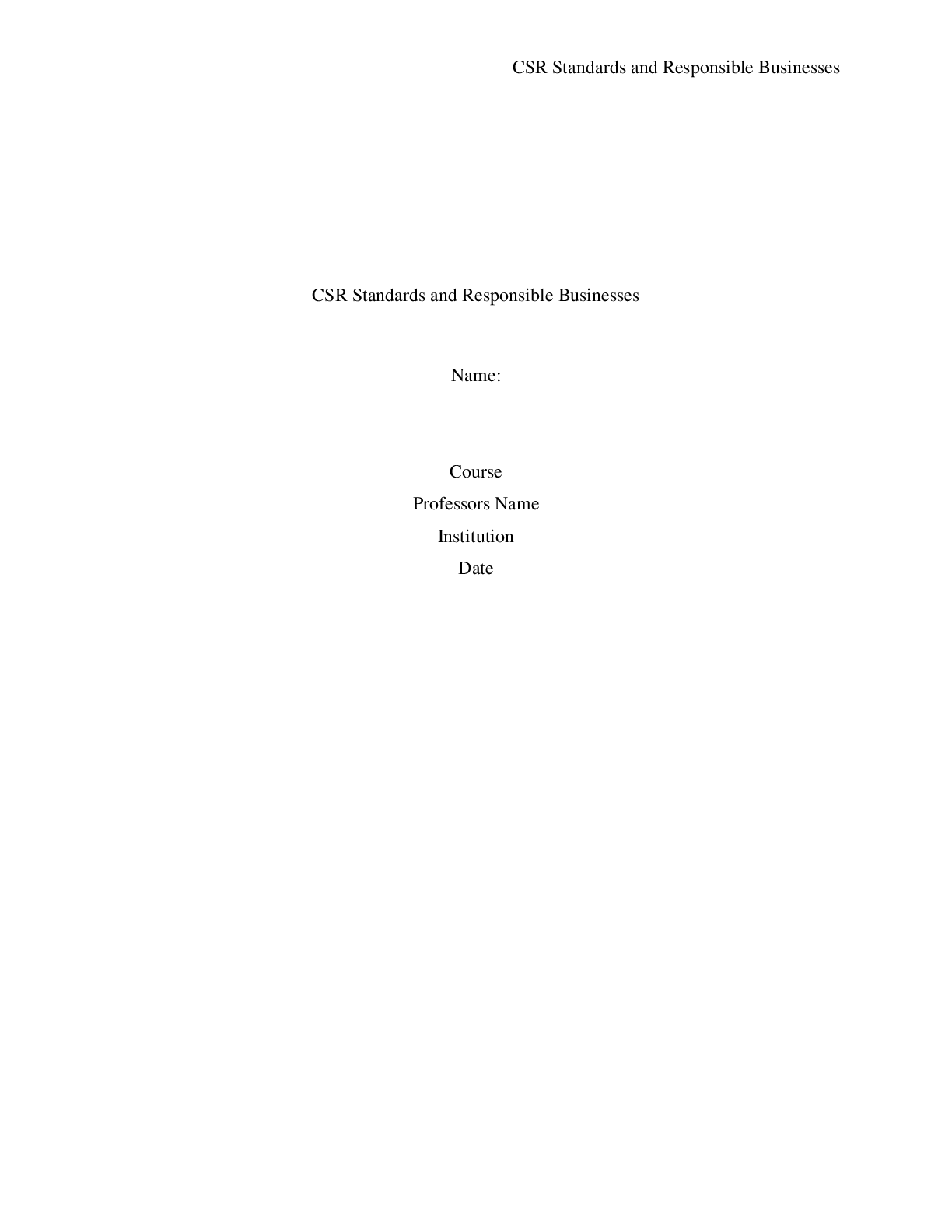 Preview image of CSR Standards and Responsible Businesses document